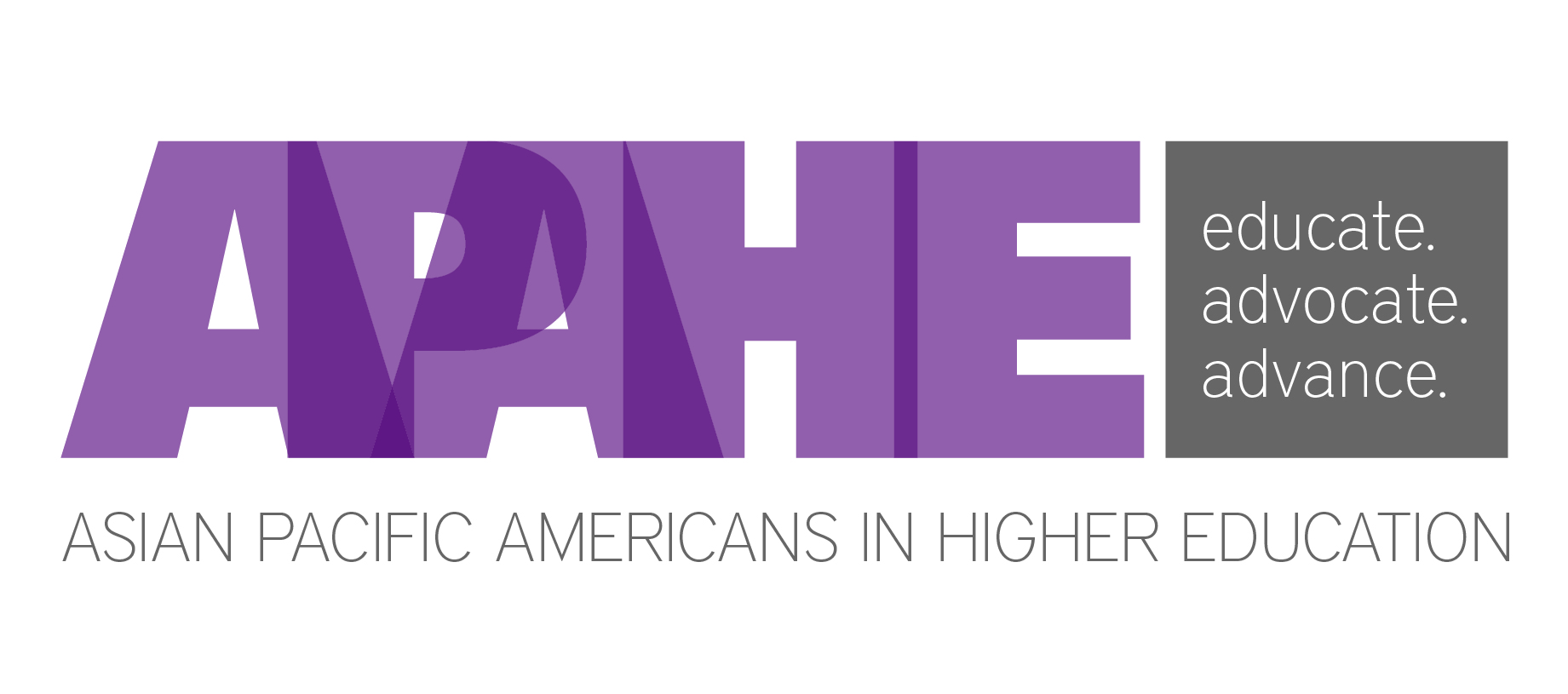 APAHE logo Asian Pacific Americans in Higher Education Educate Advocate Advance